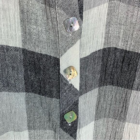 Habitat Clothes to live in Plaid Gray Button Down Shirt - Picture 5 of 15